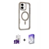 MARSİLYAN™- iPhone 16 Kılıf Eksen Klasik Koleksiyonu - Siyah Bilvis 5in1 3D Magic Cam Ekran Koruyucu + Bilvis Titan Kamera Lens - GS
