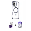 MARSİLYAN™- iPhone 16 Kılıf Eksen Klasik Koleksiyonu - Siyah Bilvis 5in1 3D Magic Cam Ekran Koruyucu + Bilvis Titan Kamera Lens - GS