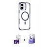 MARSİLYAN™- iPhone 16 Kılıf Eksen Klasik Koleksiyonu - Siyah Bilvis 5in1 5D Magic Hayalet Cam Ekran Koruyucu + Bilvis Titan Kamera Lens - GS