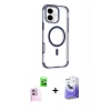 MARSİLYAN™- iPhone 16 Kılıf Eksen Klasik Koleksiyonu - Siyah Bilvis 5in1 5D Magic Hayalet Cam Ekran Koruyucu + Raze Metal Kamera Lens - PE