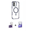 MARSİLYAN™- iPhone 16 Kılıf Eksen Klasik Koleksiyonu - Siyah Bilvis 5in1 5D Magic Hayalet Cam Ekran Koruyucu + Bilvis Titan Kamera Lens - YL
