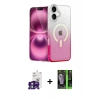 MARSİLYAN™- iPhone 16 Kılıf Eksen Minimal Özel Seri - Şeffaf 360 Full Body Arka Koruyucu + Bilvis Titan Kamera Lens - YL