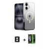 MARSİLYAN™- iPhone 16 Kılıf Eksen Minimal Özel Seri - Şeffaf 360 Full Body Arka Koruyucu + PVD Metal Kamera Lens - MI