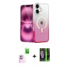 MARSİLYAN™- iPhone 16 Kılıf Eksen Minimal Özel Seri - Şeffaf 360 Full Body Arka Koruyucu + Raze Metal Kamera Lens - PE