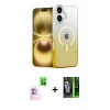 MARSİLYAN™- iPhone 16 Kılıf Eksen Minimal Özel Seri - Şeffaf 360 Full Body Arka Koruyucu + Raze Metal Kamera Lens - PE