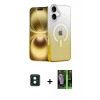 MARSİLYAN™- iPhone 16 Kılıf Eksen Minimal Özel Seri - Şeffaf 360 Full Body Arka Koruyucu + PVD Metal Kamera Lens - YL