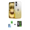 MARSİLYAN™- iPhone 16 Kılıf Eksen Minimal Özel Seri - Şeffaf 360 Full Body Arka Koruyucu + Raze Metal Kamera Lens - LT