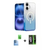 MARSİLYAN™- iPhone 16 Kılıf Eksen Minimal Özel Seri - Şeffaf 360 Full Body Arka Koruyucu + Raze Metal Kamera Lens - LT