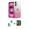 MARSİLYAN™- iPhone 16 Kılıf Eksen Minimal Özel Seri - Şeffaf 360 Full Body Arka Koruyucu + Raze Metal Kamera Lens - LT