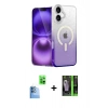 MARSİLYAN™- iPhone 16 Kılıf Eksen Minimal Özel Seri - Şeffaf 360 Full Body Arka Koruyucu + Raze Metal Kamera Lens - LT