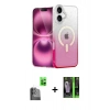 MARSİLYAN™- iPhone 16 Kılıf Eksen Minimal Özel Seri - Şeffaf 360 Full Body Arka Koruyucu + Raze Metal Kamera Lens - SH