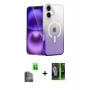 MARSİLYAN™- iPhone 16 Kılıf Eksen Minimal Özel Seri - Şeffaf 360 Full Body Arka Koruyucu + Raze Metal Kamera Lens - SH