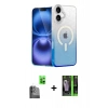 MARSİLYAN™- iPhone 16 Kılıf Eksen Minimal Özel Seri - Şeffaf 360 Full Body Arka Koruyucu + Raze Metal Kamera Lens - SH