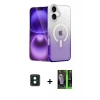 MARSİLYAN™- iPhone 16 Kılıf Eksen Minimal Özel Seri - Şeffaf 360 Full Body Arka Koruyucu + PVD Metal Kamera Lens - YL