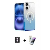 MARSİLYAN™- iPhone 16 Kılıf Eksen Minimal Özel Seri - Şeffaf Pasifik Cam Ekran Koruyucu + PVD Metal Kamera Lens - PE