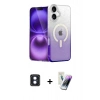 MARSİLYAN™- iPhone 16 Kılıf Eksen Minimal Özel Seri - Şeffaf Pasifik Cam Ekran Koruyucu + PVD Metal Kamera Lens - MI