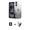 MARSİLYAN™- iPhone 16 Kılıf Eksen Minimal Özel Seri - Şeffaf Pasifik Cam Ekran Koruyucu + PVD Metal Kamera Lens - MI