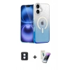 MARSİLYAN™- iPhone 16 Kılıf Eksen Minimal Özel Seri - Şeffaf Pasifik Cam Ekran Koruyucu + PVD Metal Kamera Lens - MI