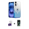 MARSİLYAN™- iPhone 16 Kılıf Eksen Minimal Özel Seri - Siyah 360 Mat Full Body Arka Koruyucu + Bilvis Titan Kamera Lens - SH