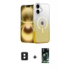 MARSİLYAN™- iPhone 16 Kılıf Eksen Minimal Özel Seri - Siyah 360 Mat Full Body Arka Koruyucu + PVD Metal Kamera Lens - PE