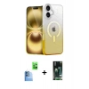 MARSİLYAN™- iPhone 16 Kılıf Eksen Minimal Özel Seri - Siyah 360 Mat Full Body Arka Koruyucu + Raze Metal Kamera Lens - LT