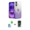 MARSİLYAN™- iPhone 16 Kılıf Eksen Minimal Özel Seri - Siyah 360 Mat Full Body Arka Koruyucu + Raze Metal Kamera Lens - LT