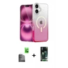 MARSİLYAN™- iPhone 16 Kılıf Eksen Minimal Özel Seri - Siyah 360 Mat Full Body Arka Koruyucu + Raze Metal Kamera Lens - SH