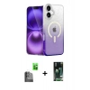 MARSİLYAN™- iPhone 16 Kılıf Eksen Minimal Özel Seri - Siyah 360 Mat Full Body Arka Koruyucu + Raze Metal Kamera Lens - SH