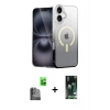 MARSİLYAN™- iPhone 16 Kılıf Eksen Minimal Özel Seri - Siyah 360 Mat Full Body Arka Koruyucu + Raze Metal Kamera Lens - SH