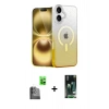 MARSİLYAN™- iPhone 16 Kılıf Eksen Minimal Özel Seri - Siyah 360 Mat Full Body Arka Koruyucu + Raze Metal Kamera Lens - SH