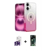 MARSİLYAN™- iPhone 16 Kılıf Eksen Minimal Özel Seri - Siyah 360 Mat Full Body Arka Koruyucu + Yeşil Bilvis Titan Kamera Lens