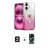 MARSİLYAN™- iPhone 16 Kılıf Eksen Minimal Özel Seri - Siyah 360 Mat Full Body Arka Koruyucu + PVD Metal Kamera Lens - YL