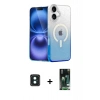 MARSİLYAN™- iPhone 16 Kılıf Eksen Minimal Özel Seri - Siyah 360 Mat Full Body Arka Koruyucu + PVD Metal Kamera Lens - YL