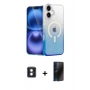 MARSİLYAN™- iPhone 16 Kılıf Eksen Minimal Özel Seri - Siyah 3D Antistatik Hayalet Cam Ekran Koruyucu + PVD Metal Kamera Lens - MI