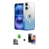 MARSİLYAN™- iPhone 16 Kılıf Eksen Minimal Özel Seri - Siyah 3D Antistatik Mat Seramik Nano Ekran Koruyucu + Siyah Raze Metal Kamera Lens