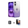 MARSİLYAN™- iPhone 16 Kılıf Eksen Minimal Özel Seri - Siyah 3D Antistatik Mat Seramik Nano Ekran Koruyucu + PVD Metal Kamera Lens - MI
