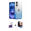 MARSİLYAN™- iPhone 16 Kılıf Eksen Minimal Özel Seri - Siyah 3D Antistatik Mat Seramik Nano Ekran Koruyucu + Bilvis Titan Kamera Lens - SH
