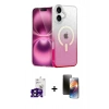 MARSİLYAN™- iPhone 16 Kılıf Eksen Minimal Özel Seri - Siyah 3D Antistatik Mat Seramik Nano Ekran Koruyucu + Bilvis Titan Kamera Lens - SH
