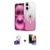 MARSİLYAN™- iPhone 16 Kılıf Eksen Minimal Özel Seri - Siyah 3D Antistatik Mat Seramik Nano Ekran Koruyucu + Bilvis Titan Kamera Lens - GS