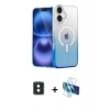 MARSİLYAN™- iPhone 16 Kılıf Eksen Minimal Özel Seri - Siyah 3D Antistatik Seramik Nano Ekran Koruyucu + PVD Metal Kamera Lens - YL