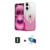 MARSİLYAN™- iPhone 16 Kılıf Eksen Minimal Özel Seri - Siyah 3D Antistatik Seramik Nano Ekran Koruyucu + PVD Metal Kamera Lens - YL