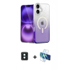 MARSİLYAN™- iPhone 16 Kılıf Eksen Minimal Özel Seri - Siyah 3D Antistatik Seramik Nano Ekran Koruyucu + PVD Metal Kamera Lens - YL