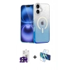 MARSİLYAN™- iPhone 16 Kılıf Eksen Minimal Özel Seri - Siyah 3D Antistatik Seramik Nano Ekran Koruyucu + Siyah Bilvis Titan Kamera Lens