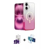 MARSİLYAN™- iPhone 16 Kılıf Eksen Minimal Özel Seri - Siyah 3D Antistatik Seramik Nano Ekran Koruyucu + Siyah Bilvis Titan Kamera Lens