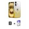 MARSİLYAN™- iPhone 16 Kılıf Eksen Minimal Özel Seri - Siyah Bilvis 5in1 3D Magic Cam Ekran Koruyucu + PVD Metal Kamera Lens - MI