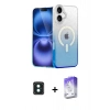MARSİLYAN™- iPhone 16 Kılıf Eksen Minimal Özel Seri - Siyah Bilvis 5in1 3D Magic Cam Ekran Koruyucu + PVD Metal Kamera Lens - YL