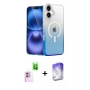 MARSİLYAN™- iPhone 16 Kılıf Eksen Minimal Özel Seri - Siyah Bilvis 5in1 3D Magic Cam Ekran Koruyucu + Raze Metal Kamera Lens - PE