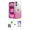 MARSİLYAN™- iPhone 16 Kılıf Eksen Minimal Özel Seri - Siyah Bilvis 5in1 3D Magic Cam Ekran Koruyucu + Raze Metal Kamera Lens - SH