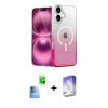 MARSİLYAN™- iPhone 16 Kılıf Eksen Minimal Özel Seri - Siyah Bilvis 5in1 3D Magic Cam Ekran Koruyucu + Raze Metal Kamera Lens - LT