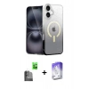 MARSİLYAN™- iPhone 16 Kılıf Eksen Minimal Özel Seri - Siyah Bilvis 5in1 3D Magic Cam Ekran Koruyucu + Raze Metal Kamera Lens - SH